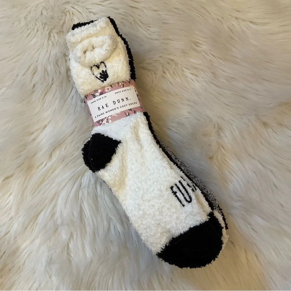 Rae Dunn Fur Mama 4 Pairs Women’s Cozy Socks - NWT